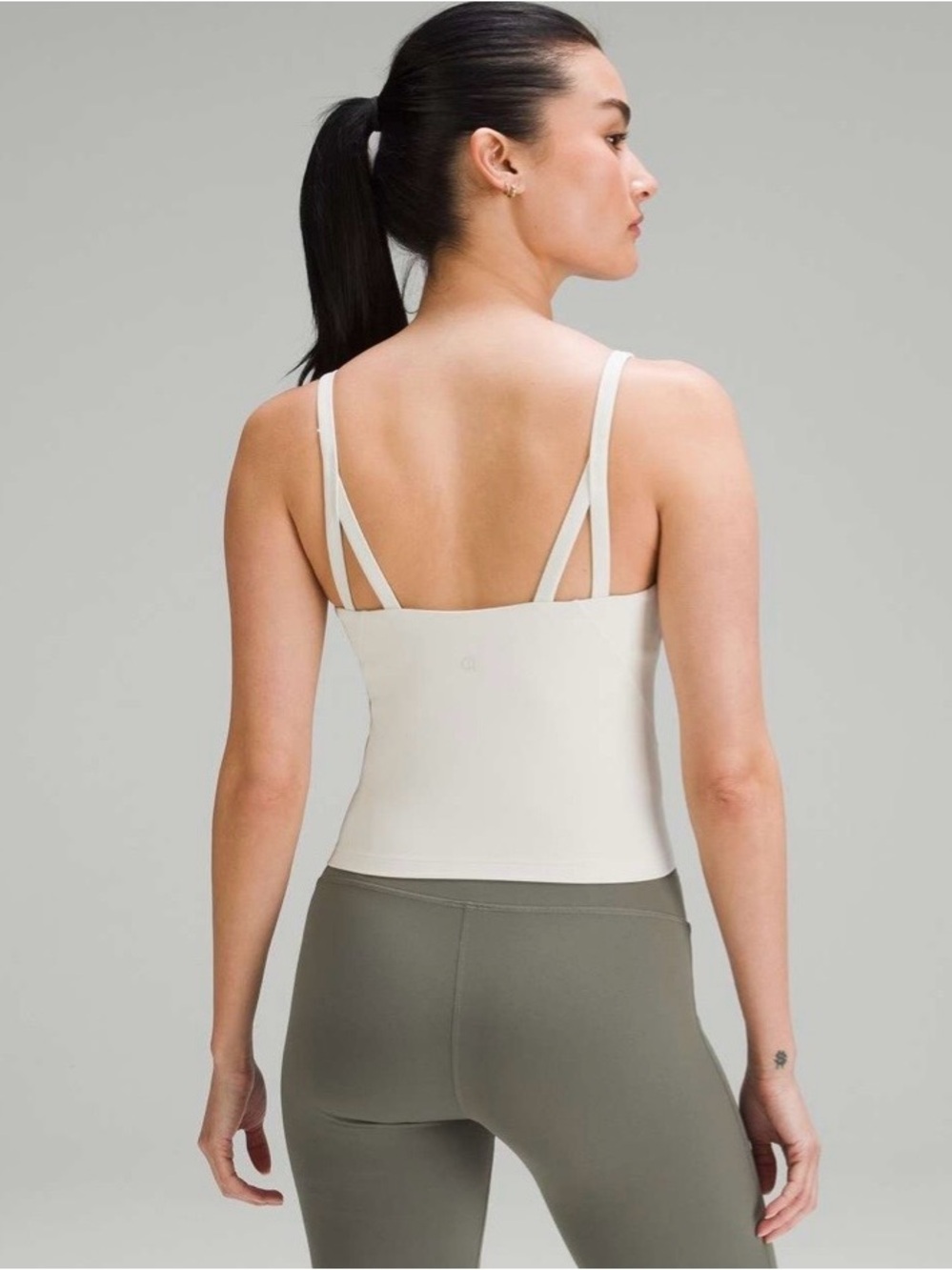 Lululemon Cropped Strappy Tank Top in Cream